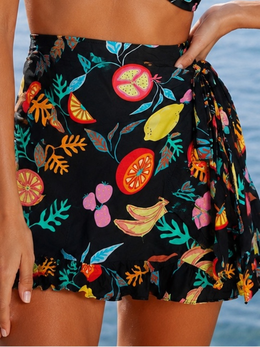 J.Crew Wrap Cover-Up in Tropical Fruit Print | Size S Matching Bikini Available